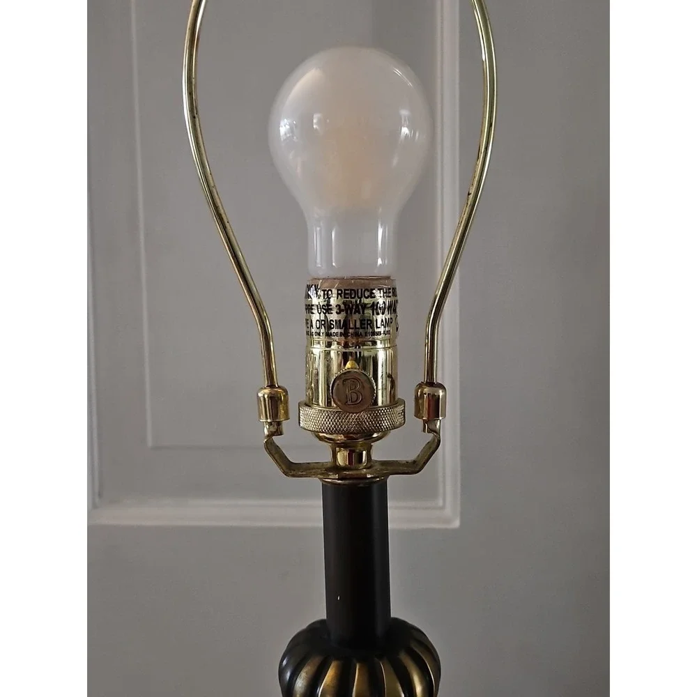Vintage‎ 1980's Bombay Lamp With Black And Brass Finish